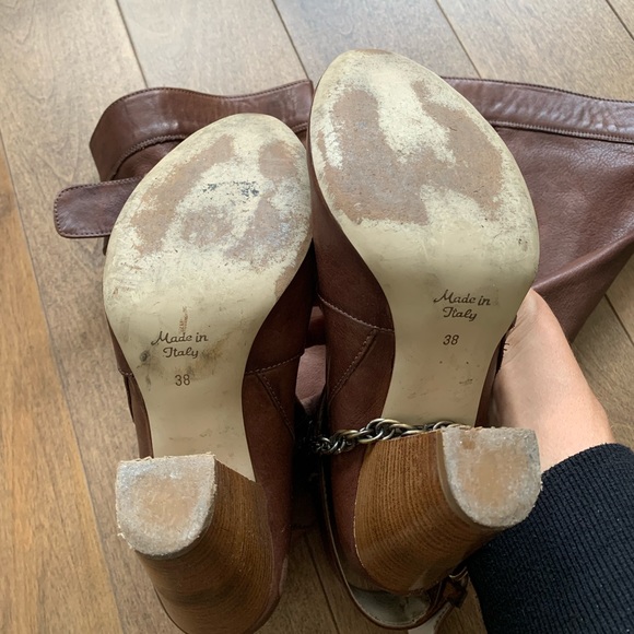 Italian high-heel leather boots - Picture 4 of 6